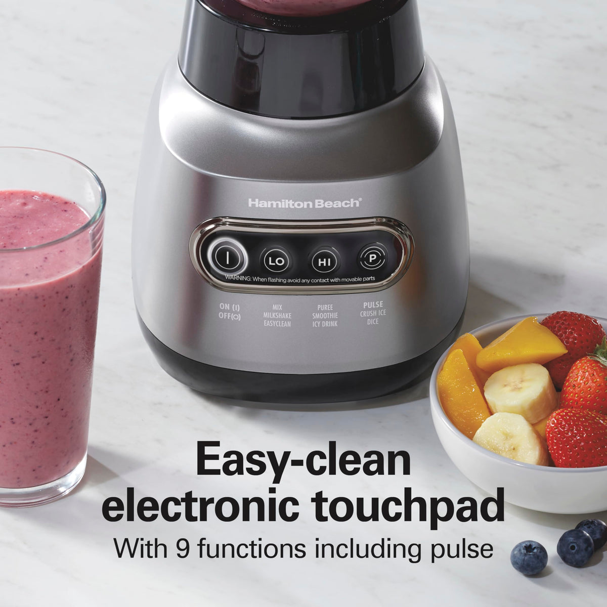 Hamilton Beach blender 800 watts power for smooth blends and crushing ice.