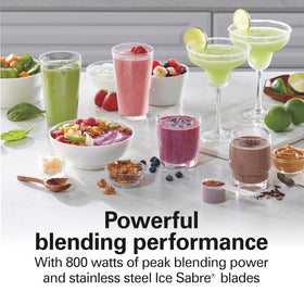 Hamilton Beach ice-crushing blades for icy drinks and frozen fruit.