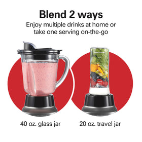 Hamilton Beach Wave Action Blender travel jar for on-the-go shakes and smoothies.