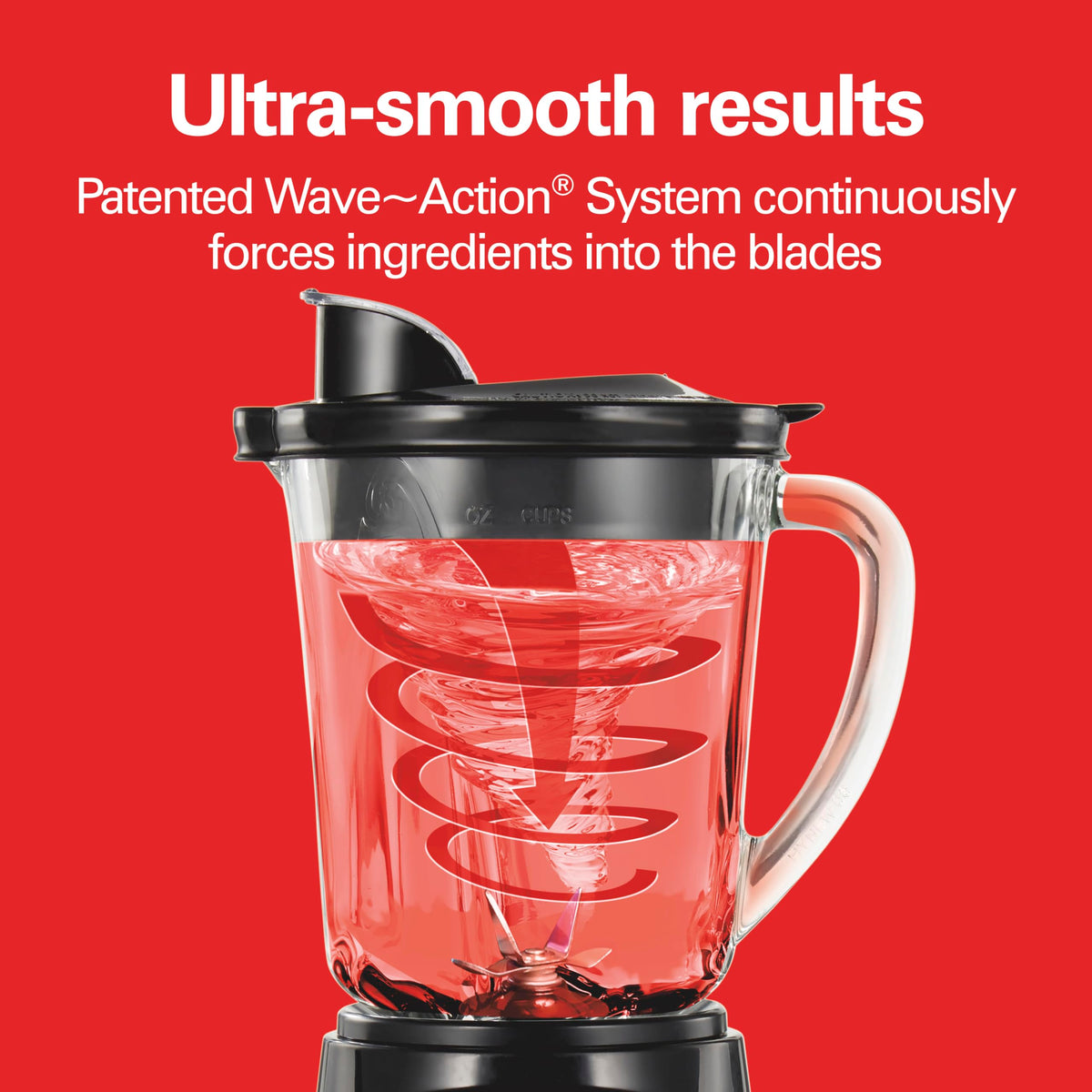Hamilton Beach Power Elite Wave-Action system promotes even texture.