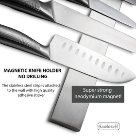 Hamletoff neodymium magnet section emphasizes strong, secure knife hold.