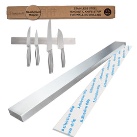 Hamletoff premium magnetic knife strip-16inch displaying knives neatly for quick access