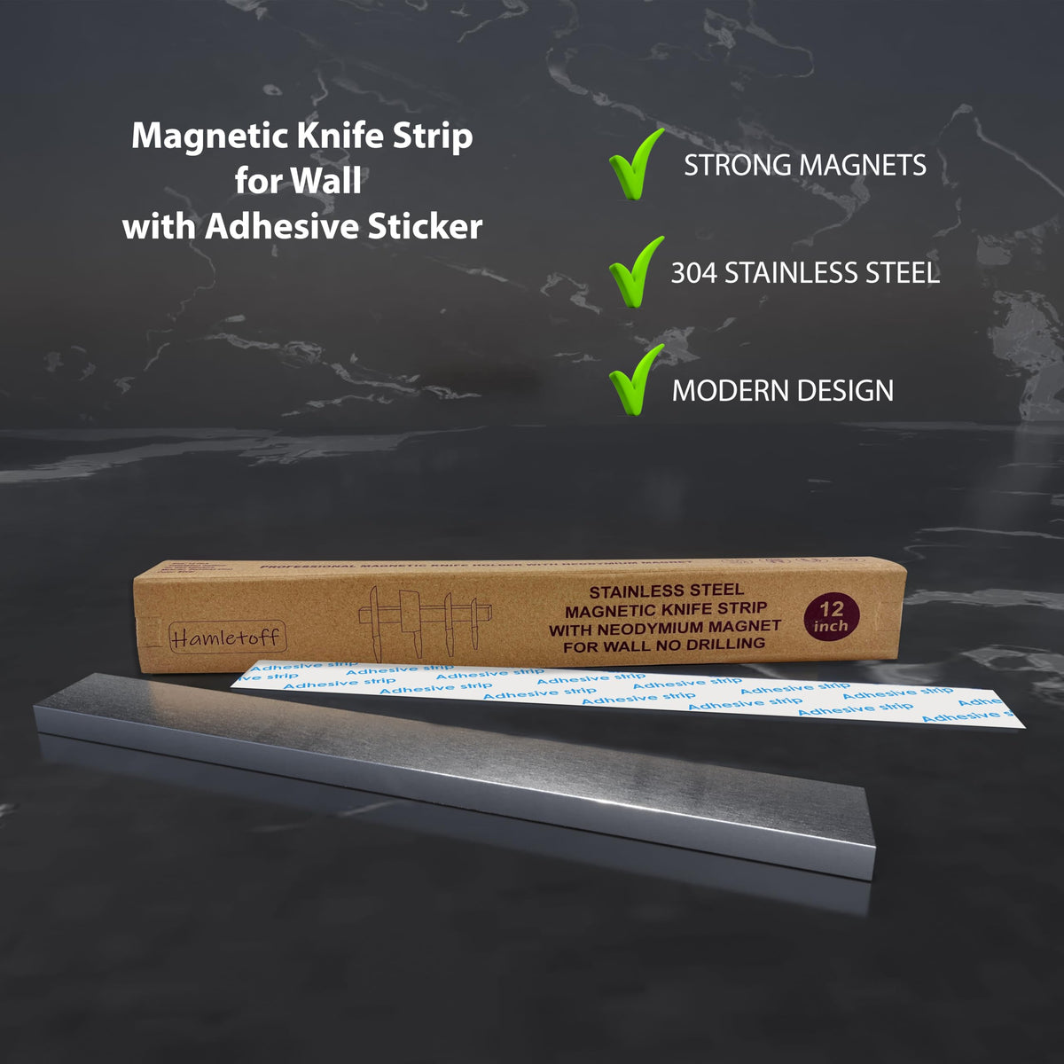 Hamletoff stainless steel SUS304 body resists moisture and corrosion.