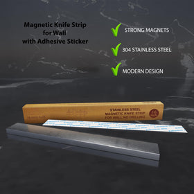 Hamletoff strong magnet holding a chef knife securely on the strip