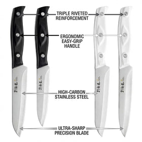HAMMER IRON ALLEY paring knife set black 4.5 inch blade for clean cuts
