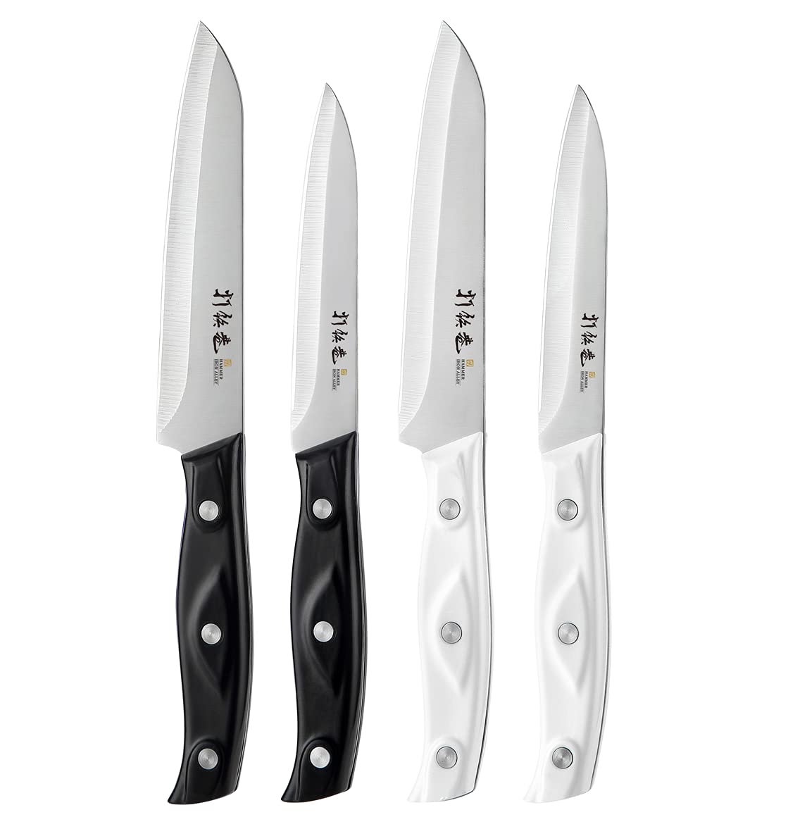 HAMMER IRON ALLEY paring knife set white 4.5 inch blade for precise peeling