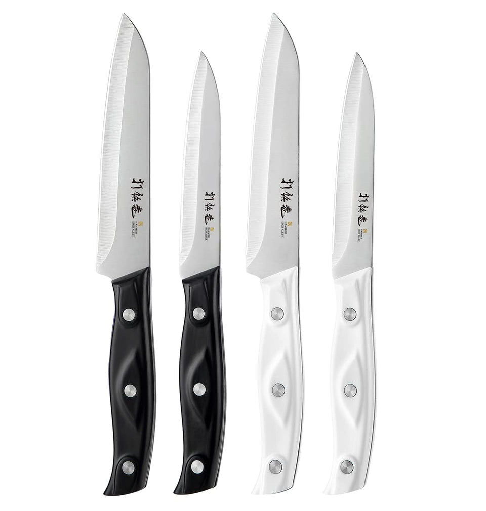 HAMMER IRON ALLEY paring knife set white 4.5 inch blade for precise peeling