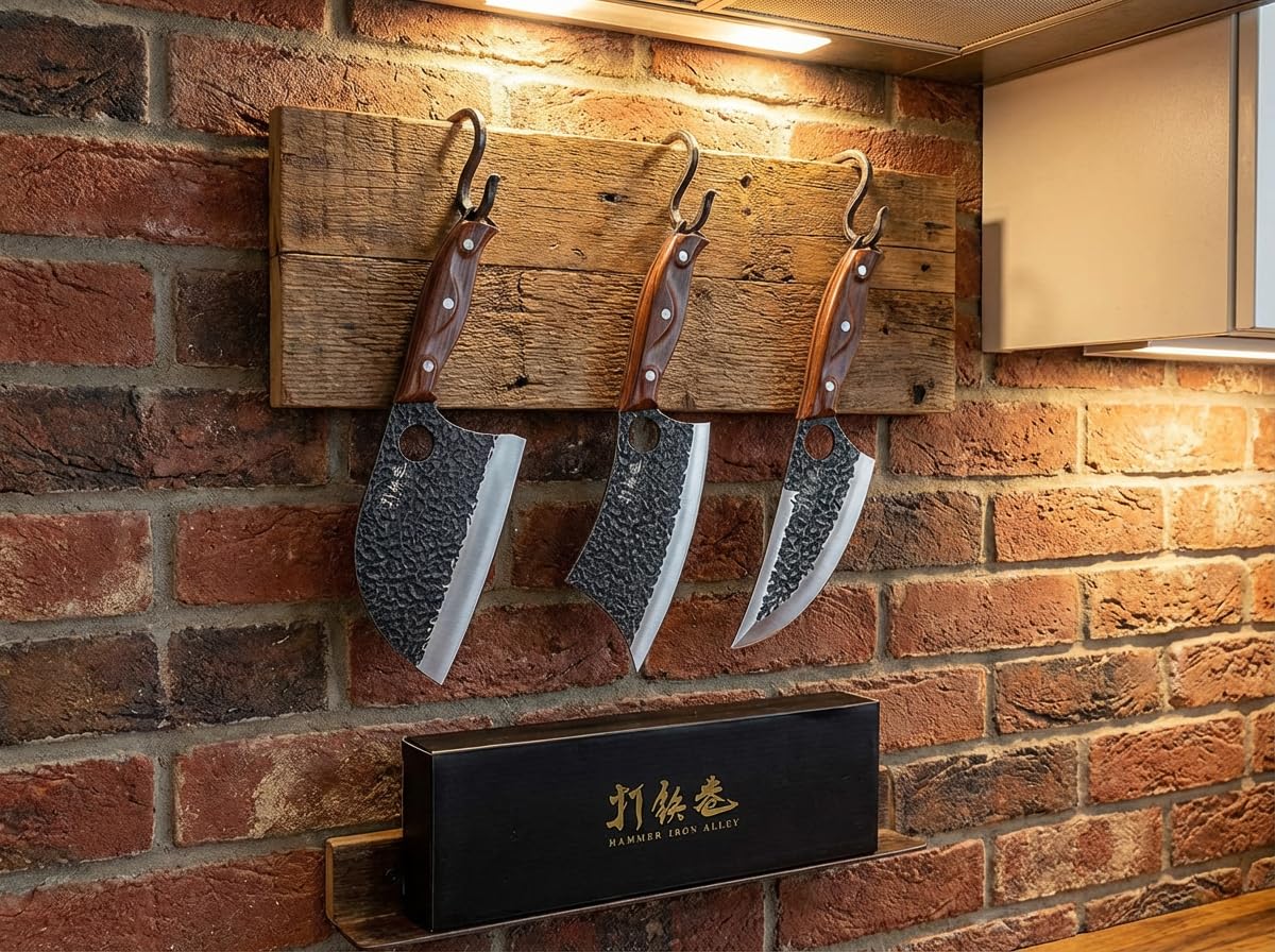 Hammer Iron Alley stainless steel blade resists corrosion for lasting use.