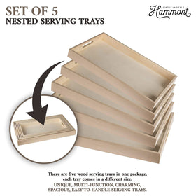 Hammont wooden trays offer varied sizes for versatile table layouts