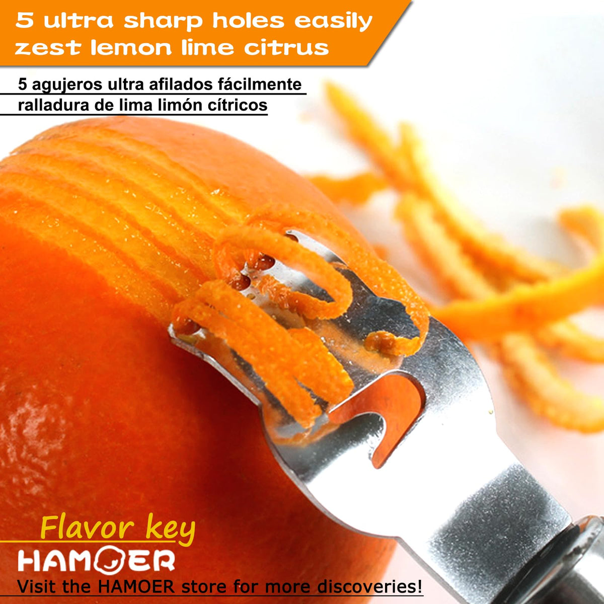 HAMOER citrus zest shaving adds fresh flavor to salads and desserts