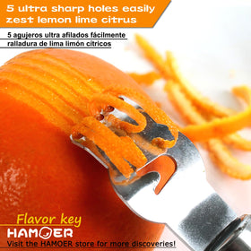 HAMOER citrus zest shaving adds fresh flavor to salads and desserts