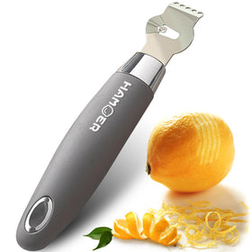 HAMOER lemon zester with five-hole zest blades for bright citrus garnish