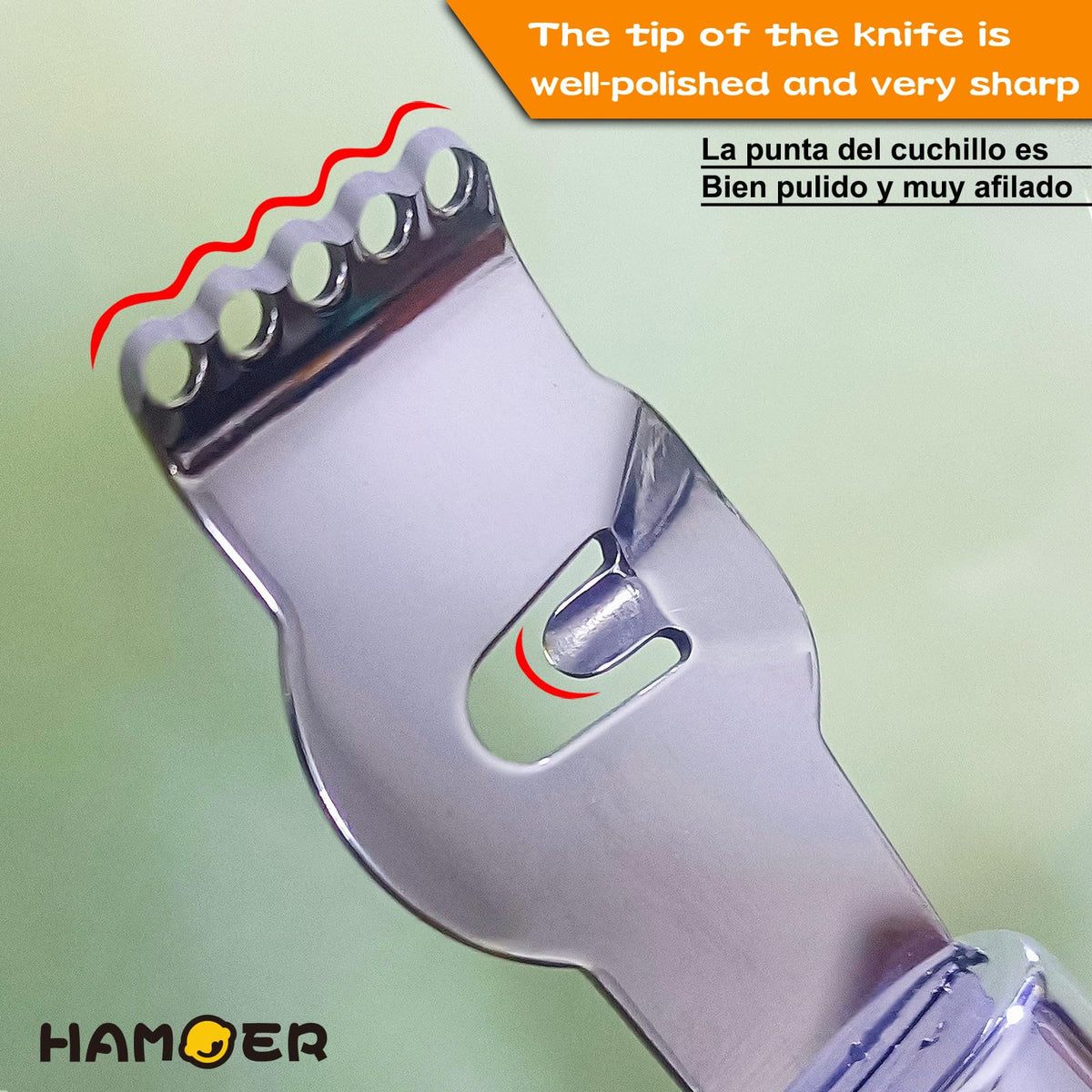 HAMOER stainless-steel blades ensure durable performance for zesting and grating