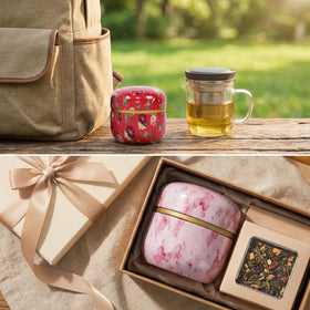 HAN SHENG 6pc floral-embossed tins suitable for gifting and home decor.