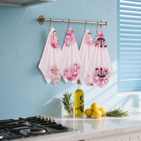 Hanamiya Na multiuse pink towel set for kitchen and bath decor.