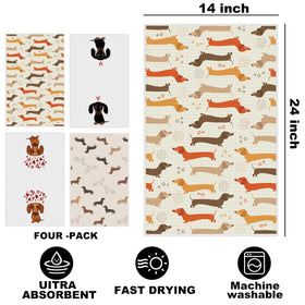 Hanamiya Na waffle weave dachshund tea towel ready for quick drying and gentle cleanup