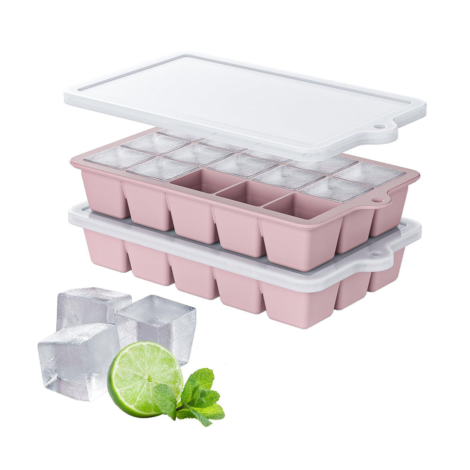 HANCELANT silicone ice cube tray with lid for easy freezing and odor control.