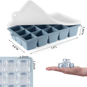 HANCELANT square ice cubes in lid-sealed tray for cocktails