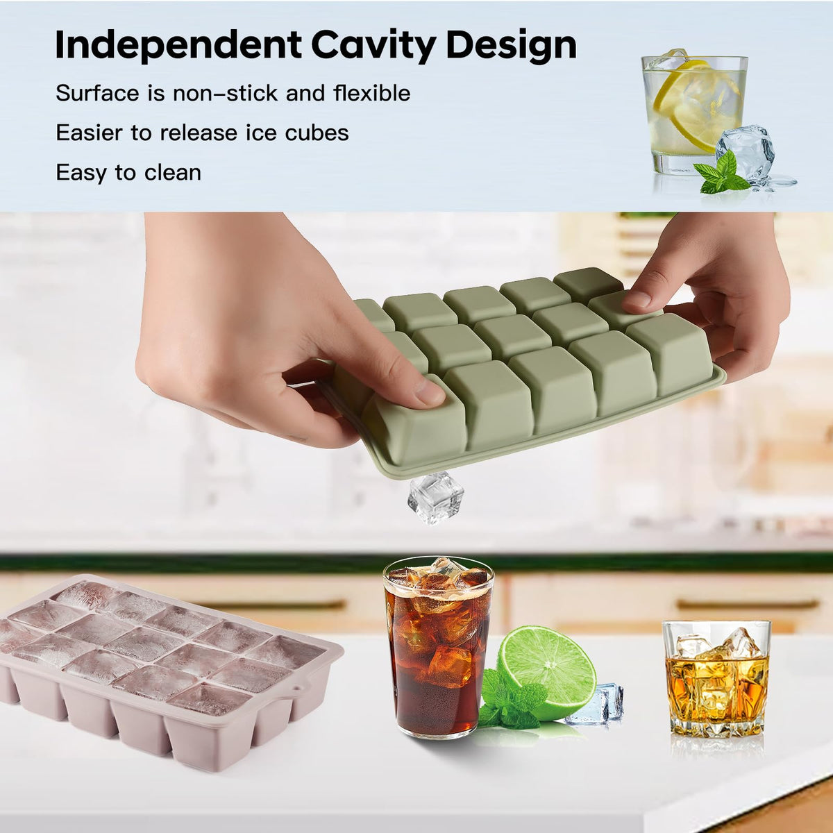 HANCELANT tray with lid seals to protect ice from freezer odors