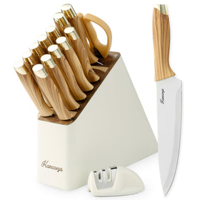 Hancorys knife block set with ergonomic handles for easy prep