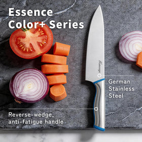 Ergonomic balanced grip on Hancorys 11-piece knife handle for comfort