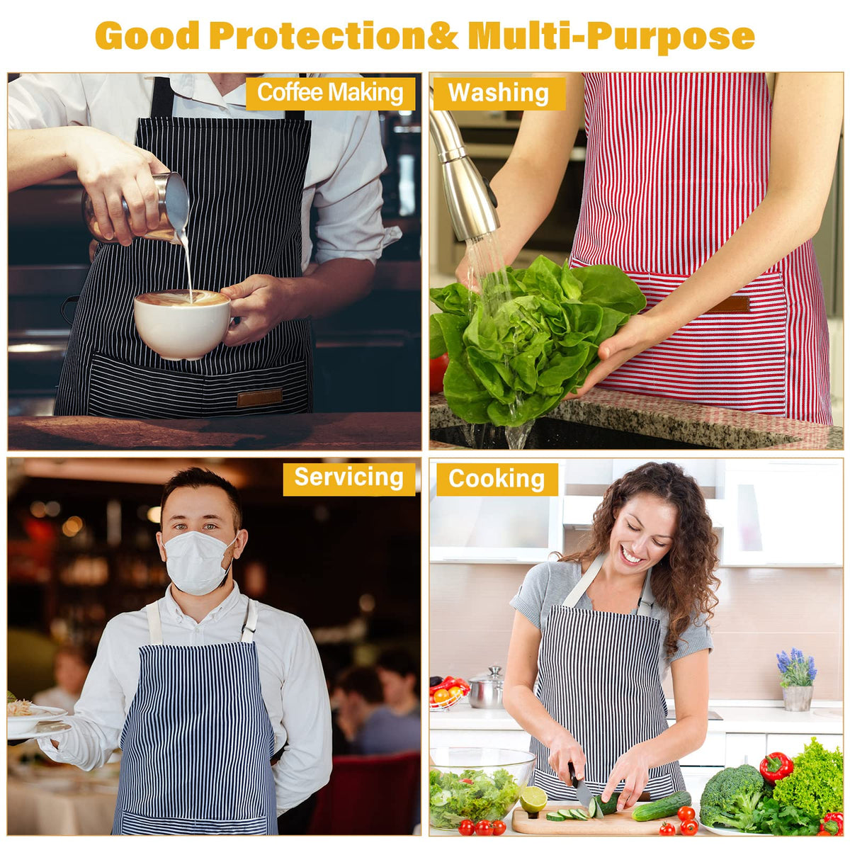 Handepo 4-piece apron set makes a thoughtful gift.