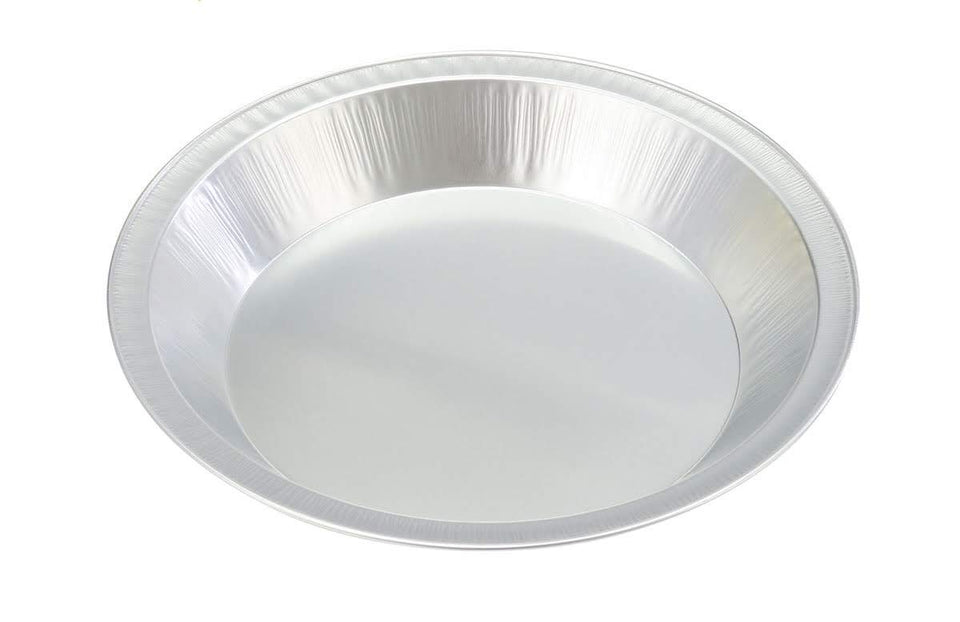Handi-Foil 9inch pie pan top view, durable aluminum for baking sturdy pies