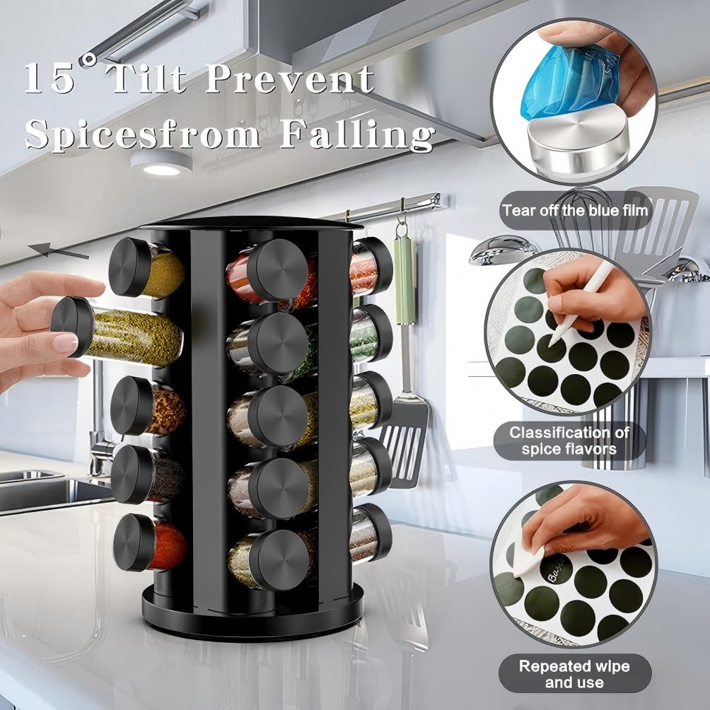 Handisen compact spice organizer saves space and fits any kitchen.