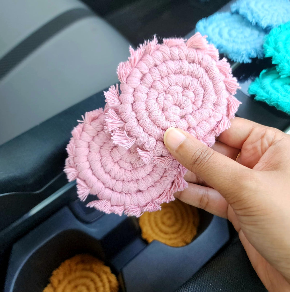 Handmade By Uruba durable macrame coaster withstands daily use.