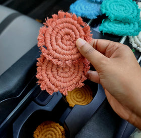 Close-up of macrame pattern showcasing meticulous craftsmanship and texture