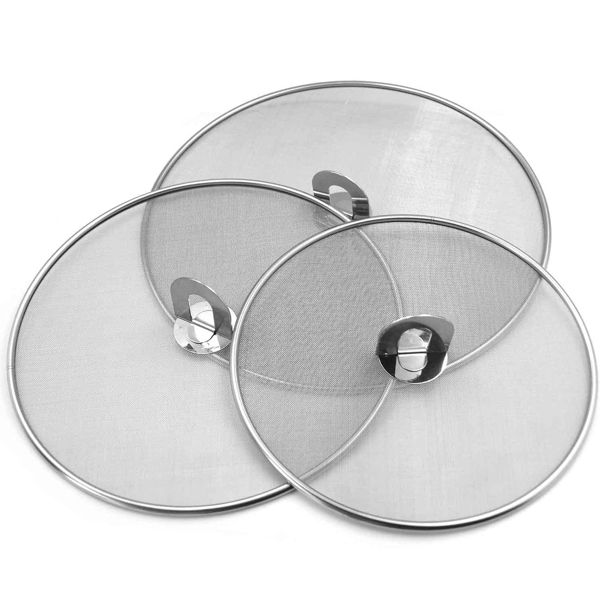 Handook splatter screen set 10-inch on a frying pan prevents oil splatters while cooking.