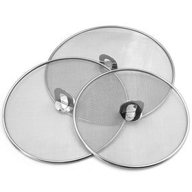 Handook splatter screen set 10-inch on a frying pan prevents oil splatters while cooking.