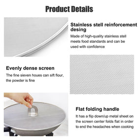 Handook ultra-fine mesh splatter screen close-up shows durable stainless steel construction.