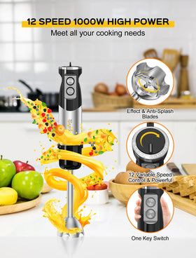 Handor immersion blender with stainless steel blades for precise chopping