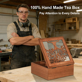 Handrong decorative tea storage organizer box enhances kitchen decor while organizing bags.