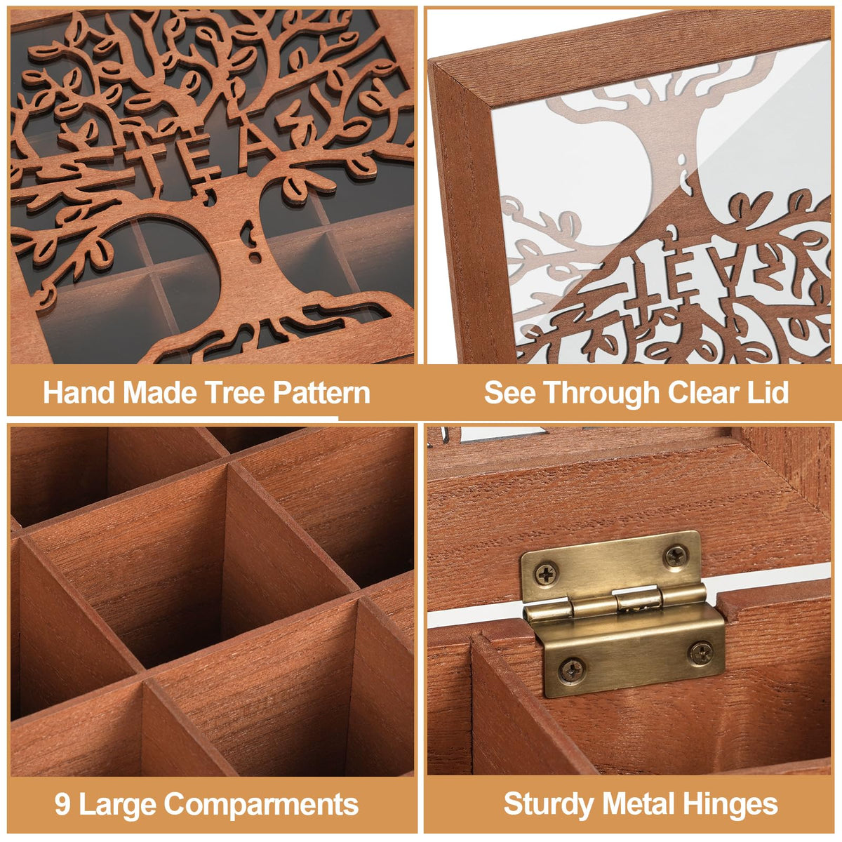 Handrong premium natural wood tea box built for daily use with durability in mind.