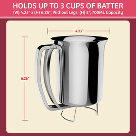 Handy Gourmet no-drip design reduces countertop mess during pouring.