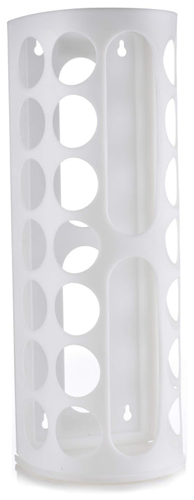 Handy Laundry bag holder features easy-access holes for quick bag retrieval.
