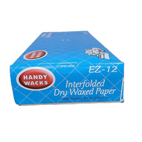 Handy Wacks EZ12C dispenser box with waxed deli sheets for quick service.