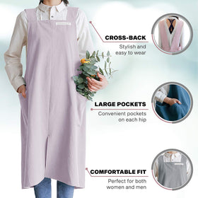 HANEE unisex fit cotton apron deep teal suitable for all body types