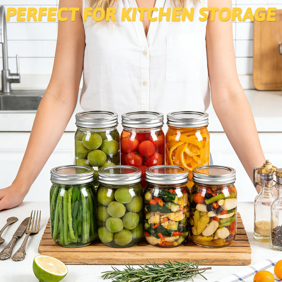 Haneye clear glass jars showcase spices and pantry items