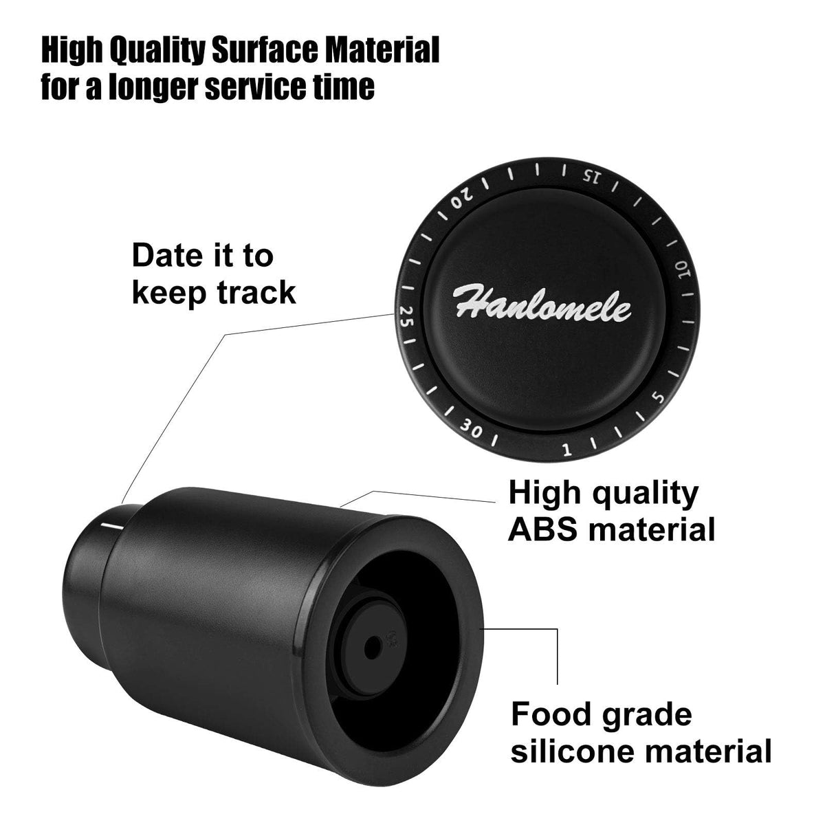 Hanlomele ABS silicone stopper provides safe, airtight seal
