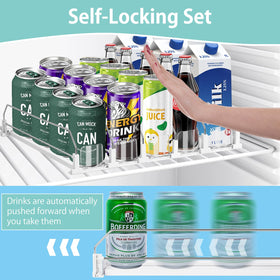 Hanmir adjustable-width beverage rack fits multiple can sizes.