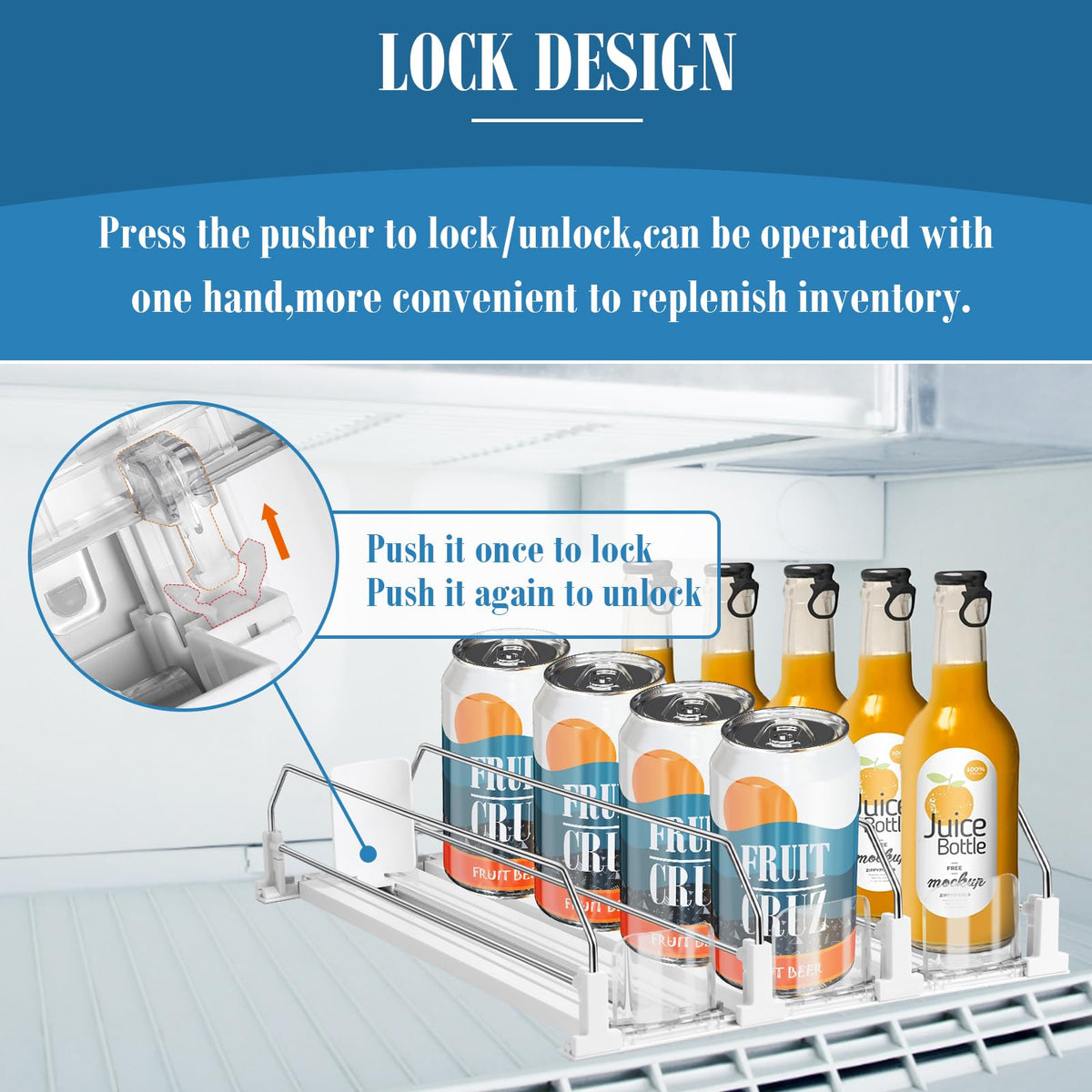 Hanmir lock design push plate for secure replenishment
