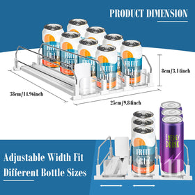 Hanmir soda can dispenser showing adjustable width for different cans