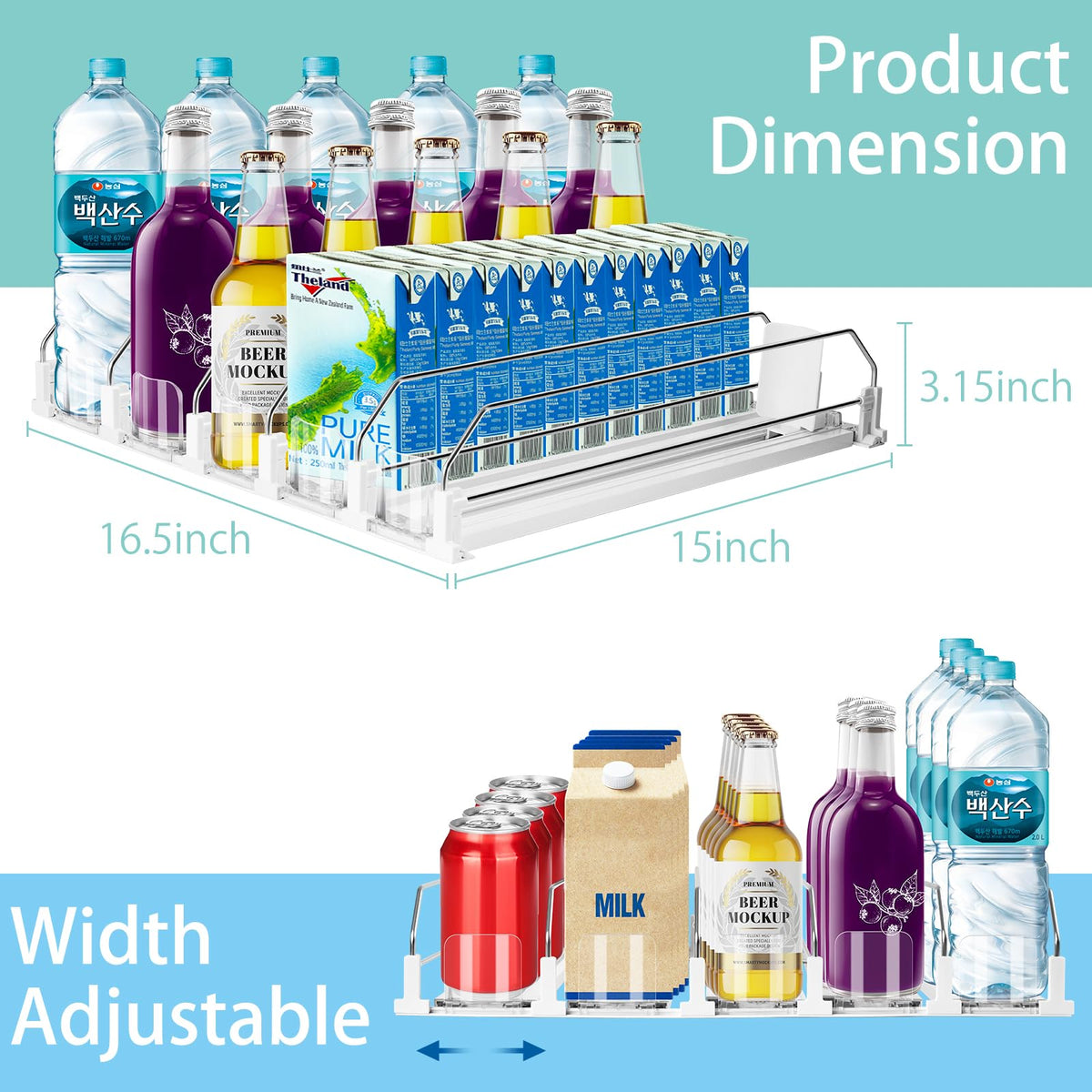 Hanmir soda can dispenser auto-slides cans forward for simple restocking.
