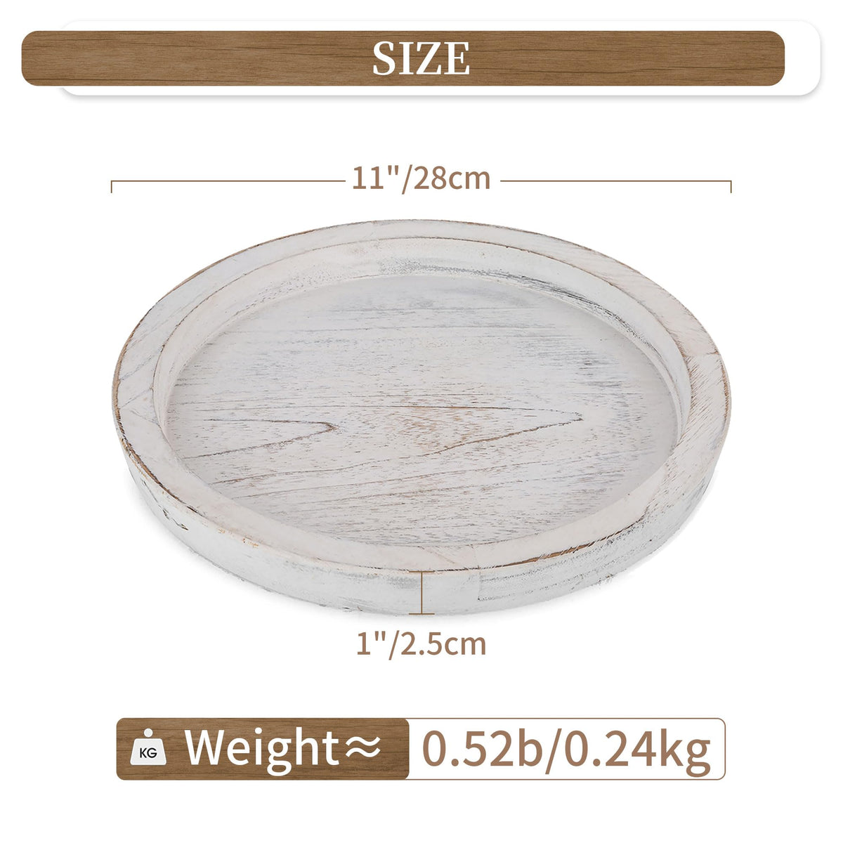 Hanobe distressed-finish wooden tray adds rustic charm to any room.
