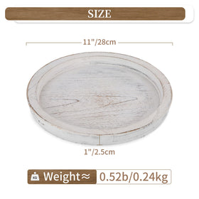 Hanobe distressed-finish wooden tray adds rustic charm to any room.