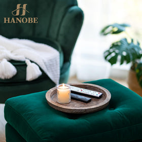 Hanobe nightstand tray in rustic charm enhancing bedside organization.