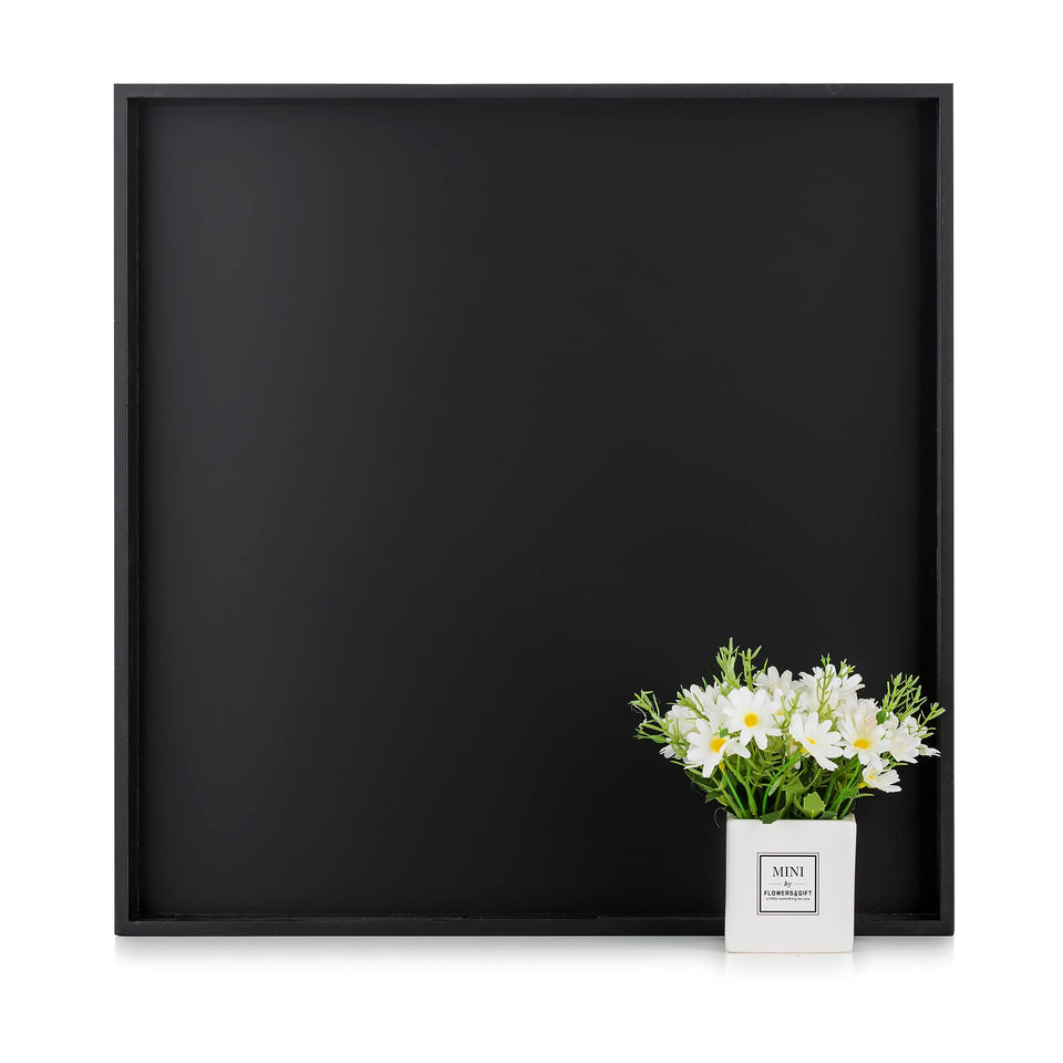 Hanobe ottoman tray 20 inch black with cutout handles for easy serving.